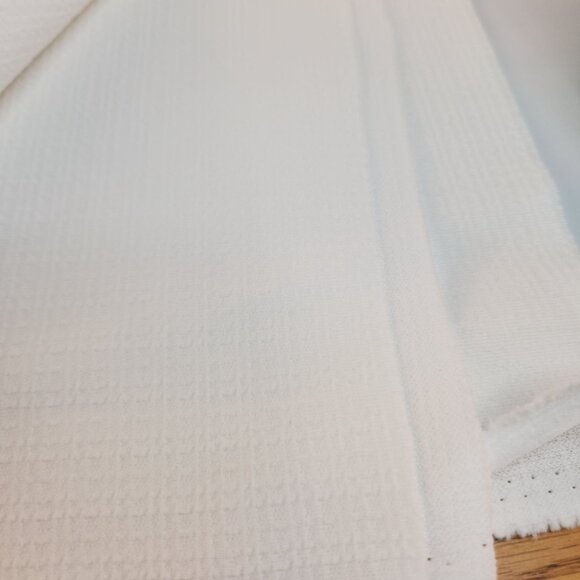 Waffle Weave White Polyester Vintage 80's Fabric 1 yard x 60 inch - Picture 5 of 9